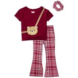 Freestyle Girls  Beary Fall Sweetie 2Pc Legging Bag Set, Red